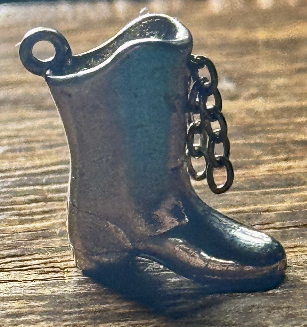 Vintage Sterling Silver 3D Drill Team Dance Boot 925 Charm